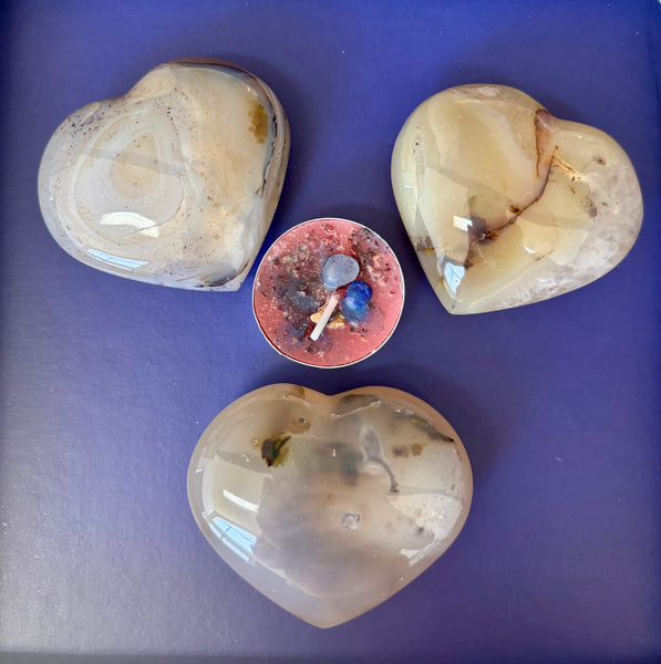 Large Dendritic Agate Hearts