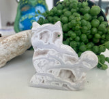 White Lace Agate Cat