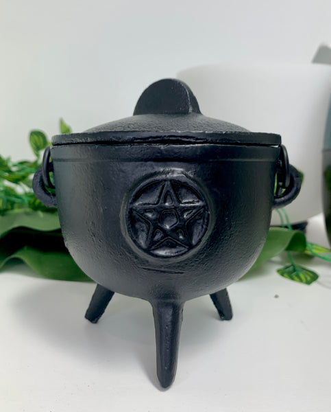 Pentacle Cauldron Cast Iron